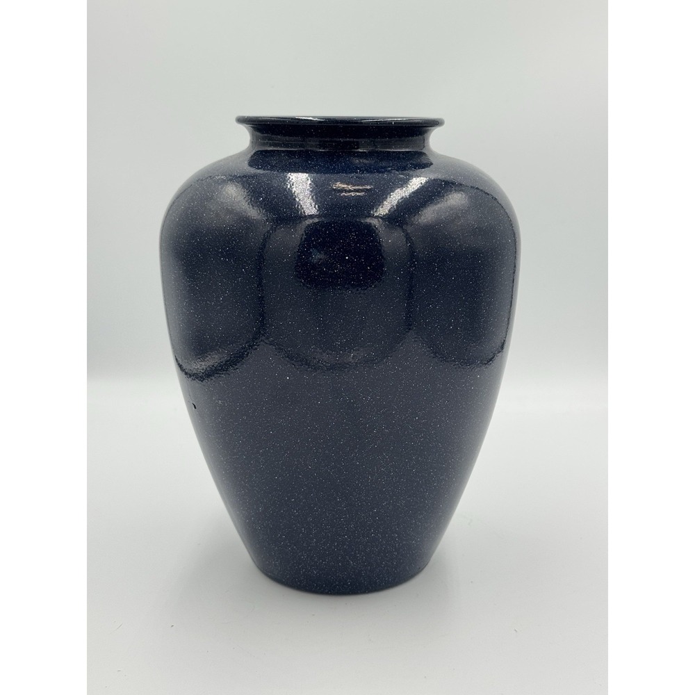 Blue Glazed Jar‎ or Vase with White Speckling